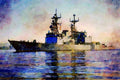 793005 U.S. Warship A4 Limited Edition Watercolour Print