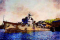 793006 Destroyer, Vintage A4 Limited Edition Watercolour Print