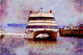 793023 Jet Cat Boat A4 Limited Edition Watercolour Print