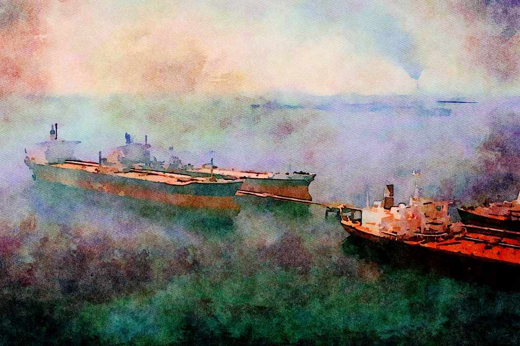 793024 Oil Supertankers, Persian Gulf A4 Limited Edition Watercolour Print