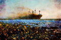 793036 Environmental Pollution Control, Burning Off Bunker C Oil A4 Limited Edition Watercolour Print
