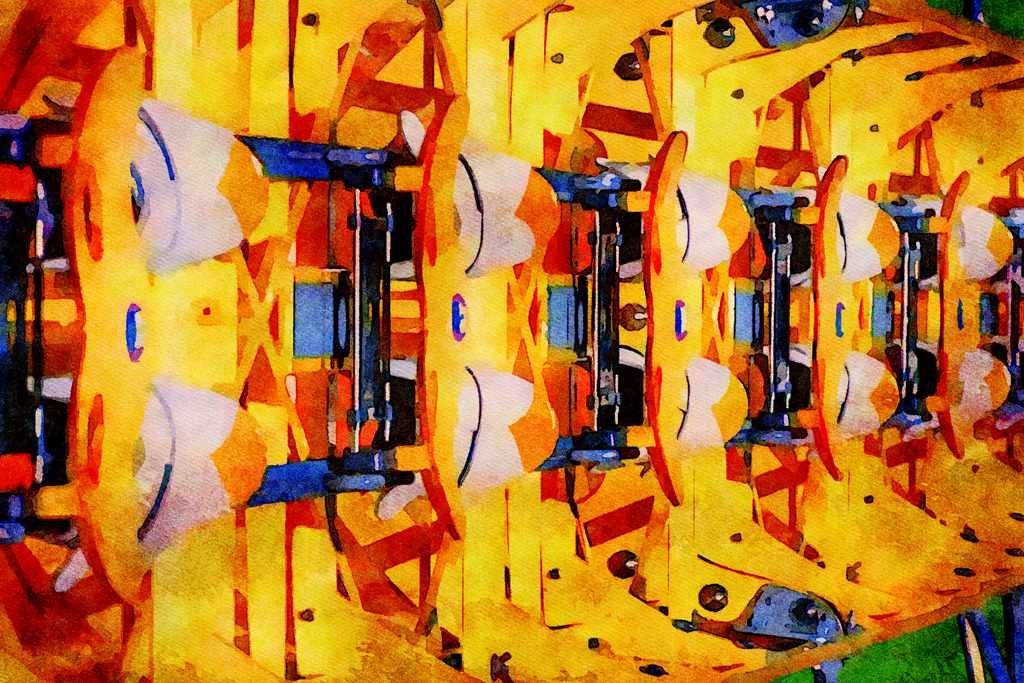 793041 Inside View Of A Racing Rowing Boat A4 Limited Edition Watercolour Print
