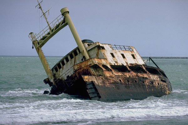 793042 Shipwreck, Ramatou Beach, Lome, Togo A4 Photo Print