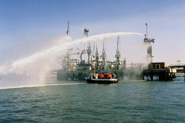 793045 Firewater Sprays, Being Tested At The BP Hamble Oil Terminal A4 Photo Print