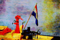 793060 Port Authority Fireboat, Rotterdam, Netherlands A4 Limited Edition Watercolour Print