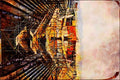 793075 Ship Repairs In Dry Dock, Chatham Historic Dockyard A4 Limited Edition Watercolour Print