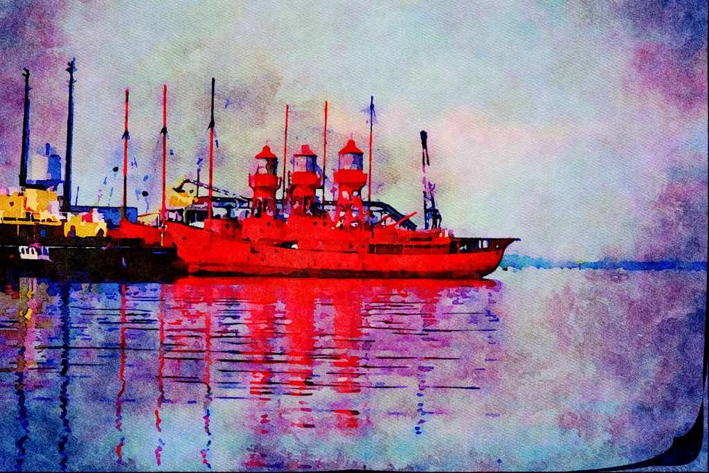 793081 Trinity Lightships, At The Breakers A4 Limited Edition Watercolour Print