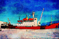 793082 RRS Bransfield Docked At Maggies Ditch, Antarctica A4 Limited Edition Watercolour Print