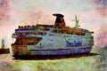 793089 Stena Sealink's _Stena Londoner_ Leaving Newhaven Bound For Dieppe A4 Limited Edition Watercolour Print