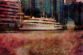 793099 A Private Yacht In London's Docklands A4 Limited Edition Watercolour Print