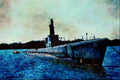 794014 Fleet Submarine From World War Ll, Honolulu, Hawaii, U.S.A. A4 Limited Edition Watercolour Print