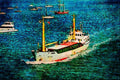 794015 Ship Transit Panama Canal A4 Limited Edition Watercolour Print