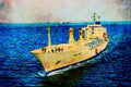 794016 Ship Transit Panama Canal A4 Limited Edition Watercolour Print