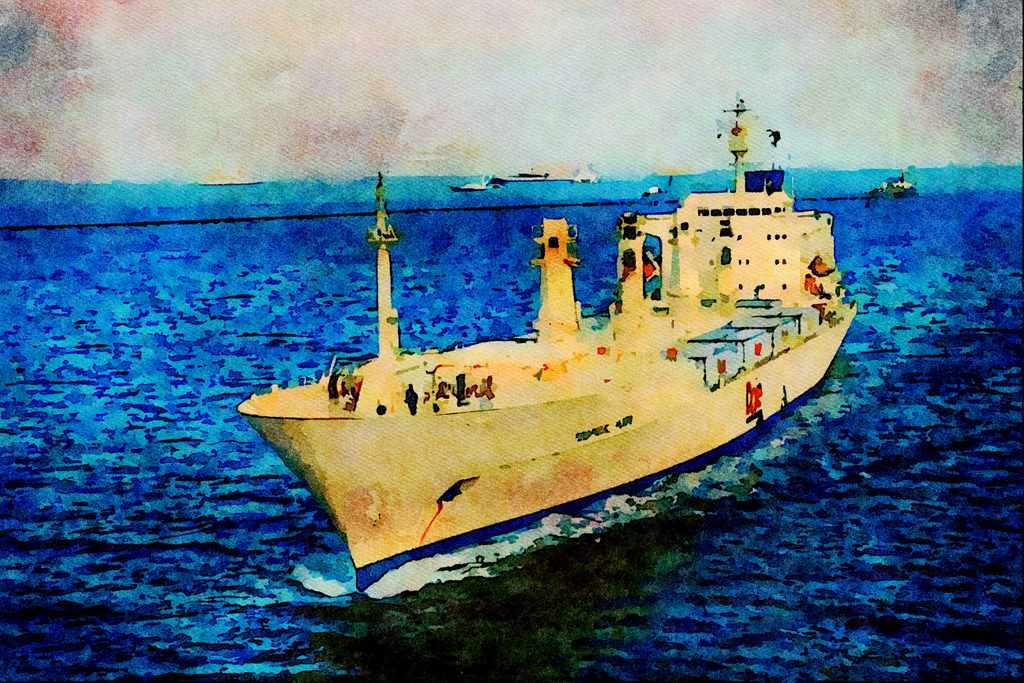 794016 Ship Transit Panama Canal A4 Limited Edition Watercolour Print