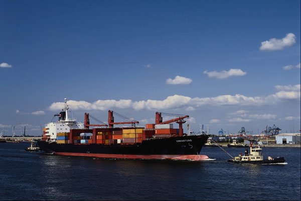 794037 Container Ship, Antwerp Port, Belgium A4 Photo Print