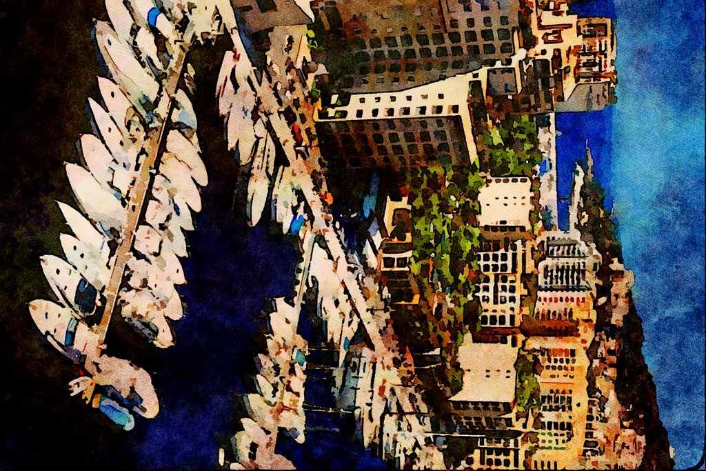794038 Yacht Harbor, Monaco A4 Limited Edition Watercolour Print
