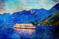 794041 B.C. Ferry From Vancouver To Nanaimo On Vancouver Island, Canada A4 Limited Edition Watercolour Print