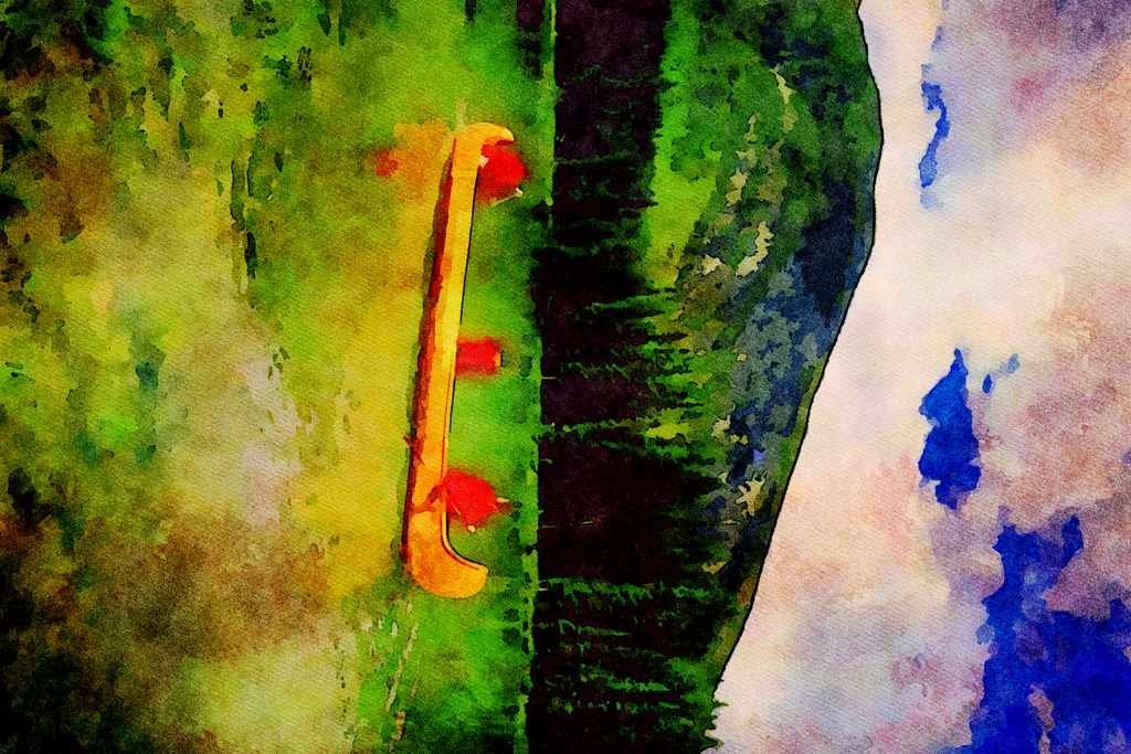 794046 Canoeing A4 Limited Edition Watercolour Print