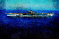 794055 CV 61 Ranger 1986, Aircraft Carrier A4 Limited Edition Watercolour Print
