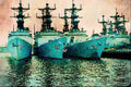 794060 Spruance Class Destroyers, NAV STA, San Diego, California, U.S.A. A4 Limited Edition Watercolour Print