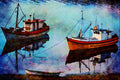 794073 Fishing Boats, Angelmo, Chile A4 Limited Edition Watercolour Print
