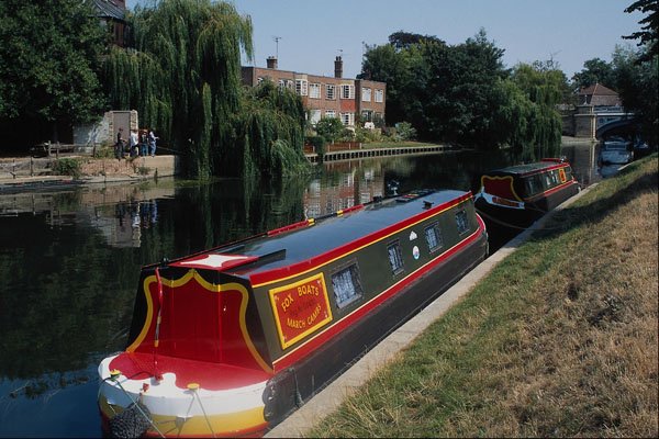 794085 Narrow Boat At Jesus Green, River Cam, Cambridge, England A4 Photo Print