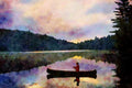 794087 Canoeist A4 Limited Edition Watercolour Print