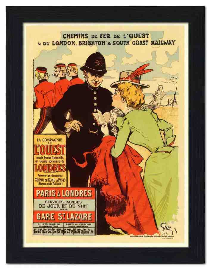 795 london brighton railway jules alexandre grun 1899 2 Vintage Advert A4 Photo Print