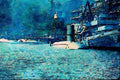 795029 Three Nuclear Powered Attack Boats, Ballast Point Sub Base, San Diego, U.S.A. A4 Limited Edition Watercolour Print