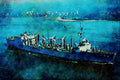 795030 _Wabash_, United States Navy AOR 5 Fleet Oiler A4 Limited Edition Watercolour Print