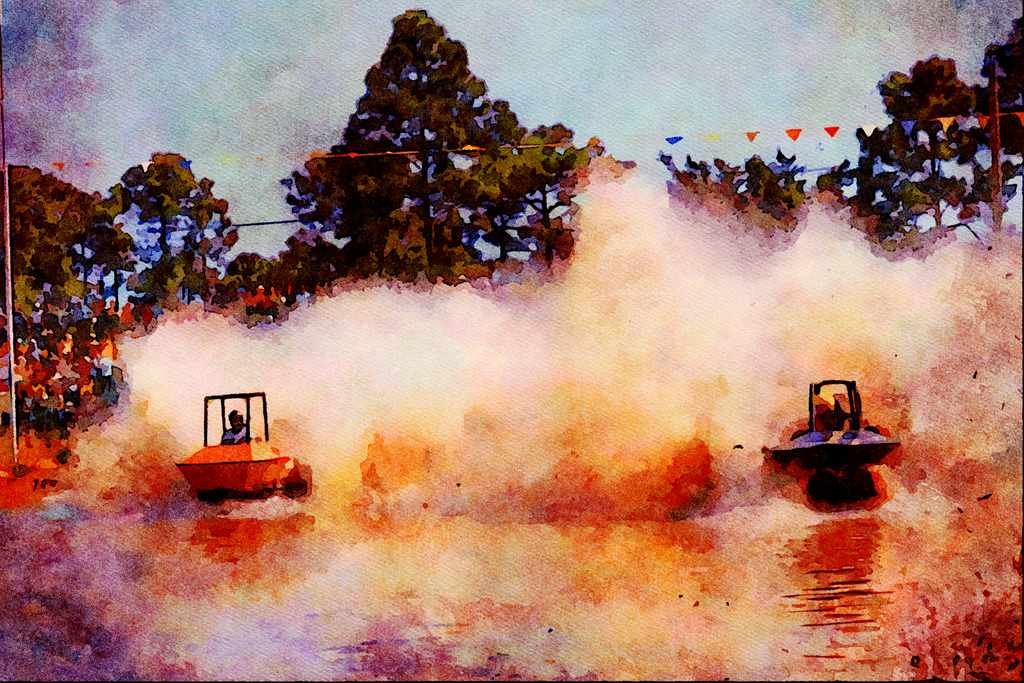 795048 Swamp Buggy Races, Florida, U.S.A. A4 Limited Edition Watercolour Print