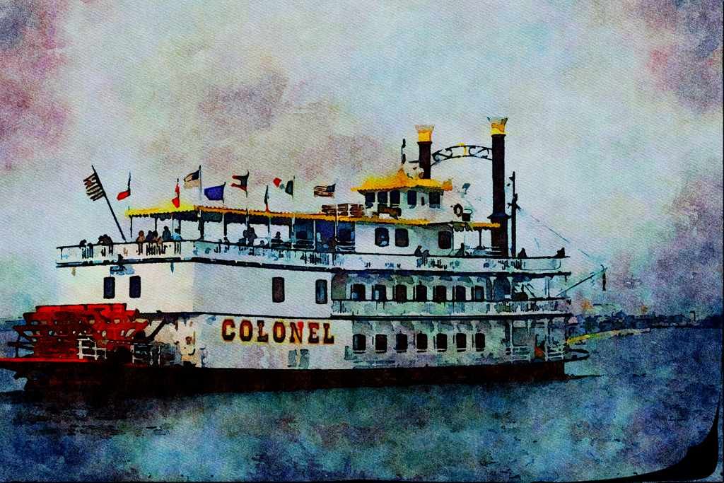 795052 Colonel Paddle Wheeler A4 Limited Edition Watercolour Print