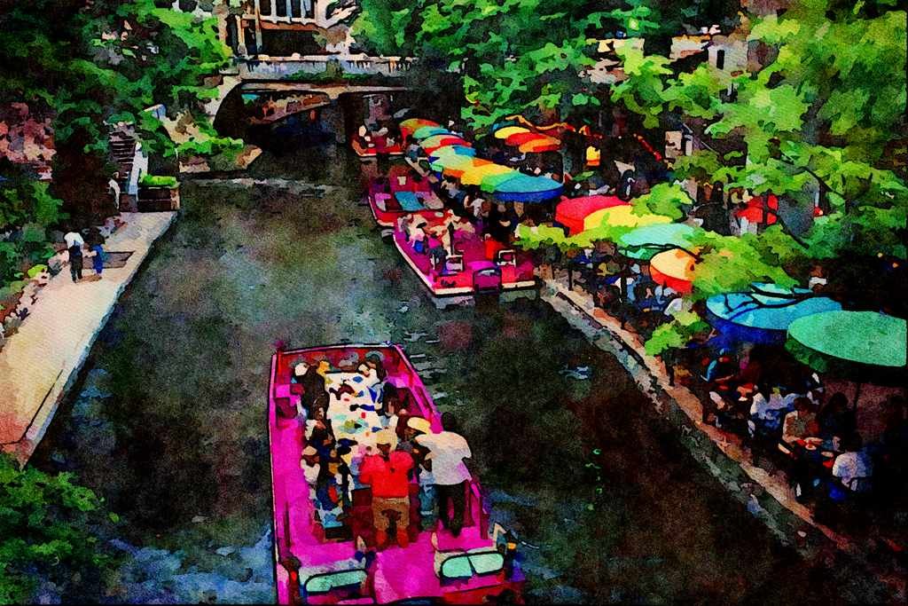 795054 City's Unique Riverwalk A4 Limited Edition Watercolour Print