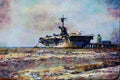 795055 USS Lexington Naval Museum A4 Limited Edition Watercolour Print