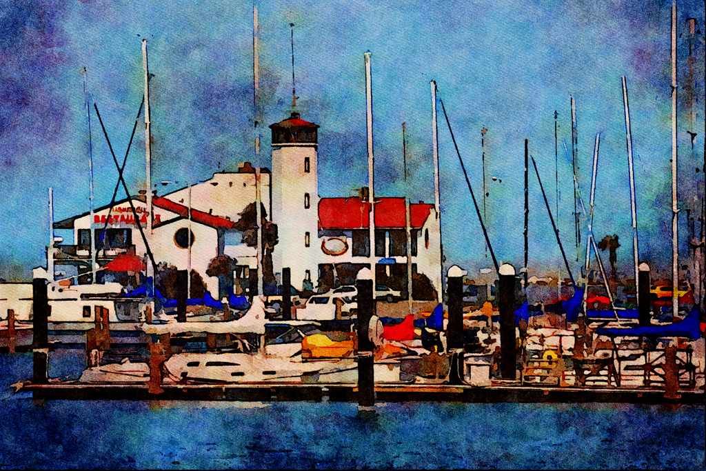 795057 Lighthouse On The Gulf A4 Limited Edition Watercolour Print