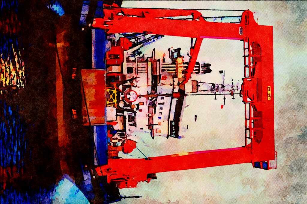 795061 Motor Vessel _Fennica_, Edinburgh Leith Docks A4 Limited Edition Watercolour Print