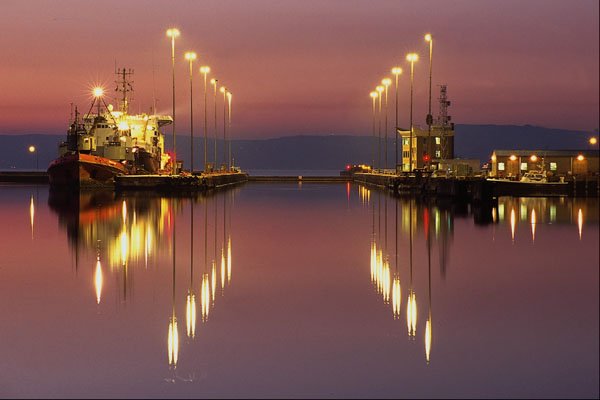 795063 Edinburgh Leith Docks, Gates At Harbor Entrance A4 Photo Print