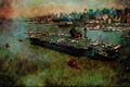 795068 _USS John F. Kennedy_, Entering New York's Hudson River, Fleet Week, U.S.A. A4 Limited Edition Watercolour Print