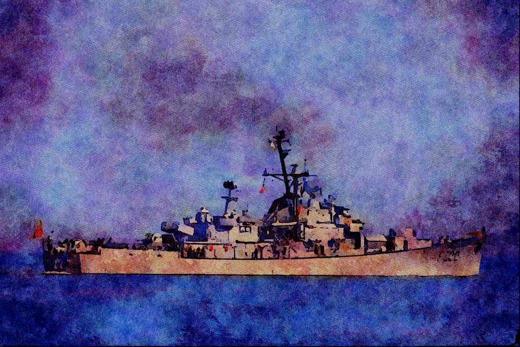 795073 OSLO F3000 Frigate, Norway A4 Limited Edition Watercolour Print