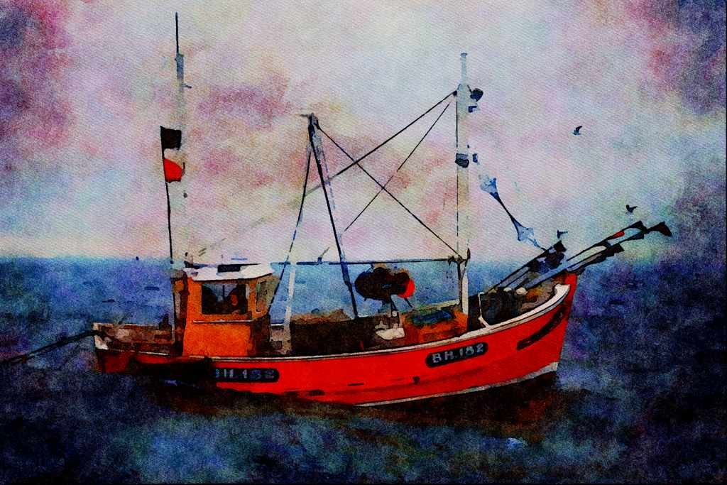 795084 Trawler, North Sea A4 Limited Edition Watercolour Print