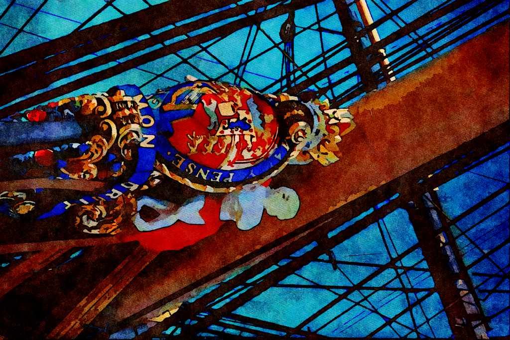 795085 Prow _HMS Victory_, Portsmouth, England A4 Limited Edition Watercolour Print