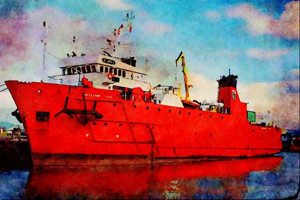 795097 Motor Vessel _Morecombe Diver_ A4 Limited Edition Watercolour Print