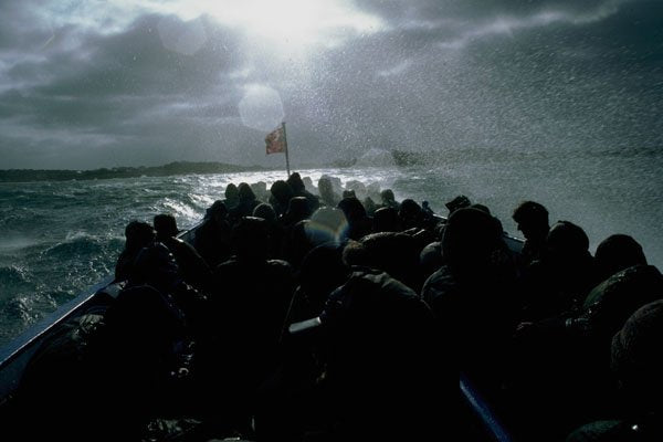796001 Twitchers On Boat, Scilly Islands, U.K. A4 Photo Print
