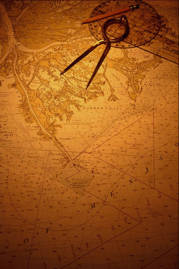 796005 Navigation Instrument, Chart A4 Photo Print