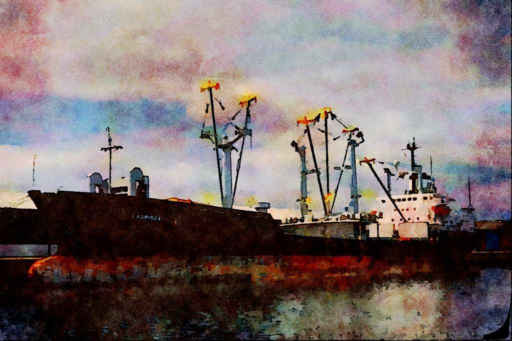 796006 Motor Vessel _Laurissa_ A4 Limited Edition Watercolour Print