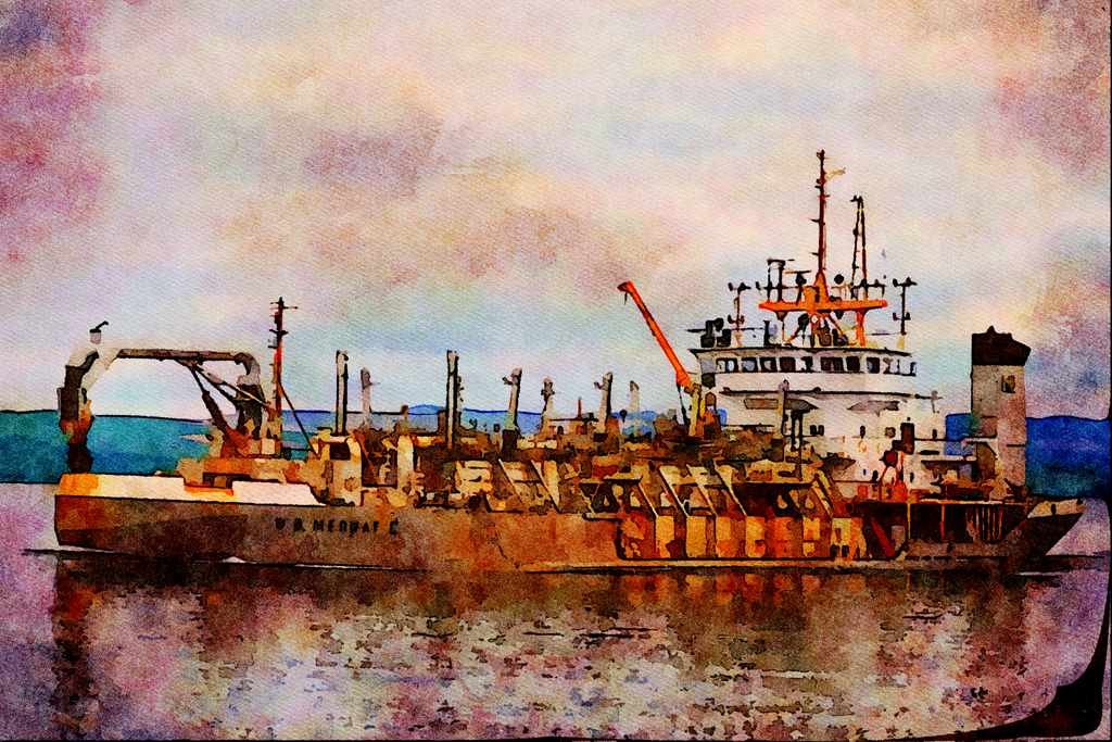 796008 Motor Vessel _W D Medway II_ A4 Limited Edition Watercolour Print