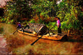 796009 Typical Transport In Hong Ngu District, Mekong Delta, Southern Vietnam A4 Limited Edition Watercolour Print