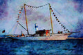 796021 Steam Yacht A4 Limited Edition Watercolour Print
