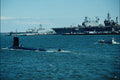 796033 Nausta Norfolk Piers And SSN Attack Sub Underway In Norfolk Harbor A4 Photo Print