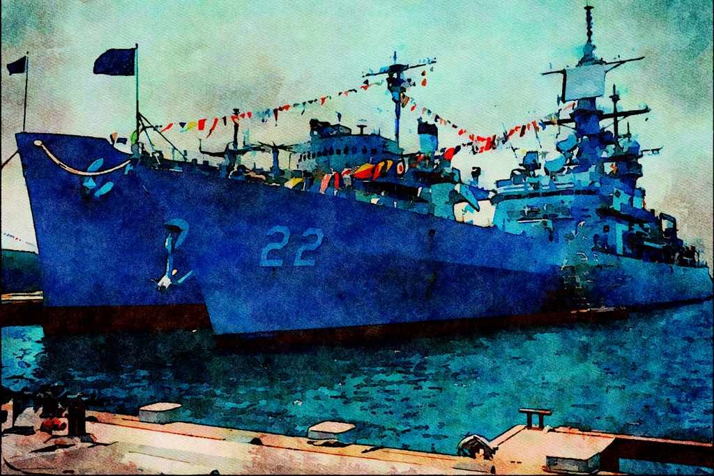796037 Coast Guard Ship 22 A4 Limited Edition Watercolour Print